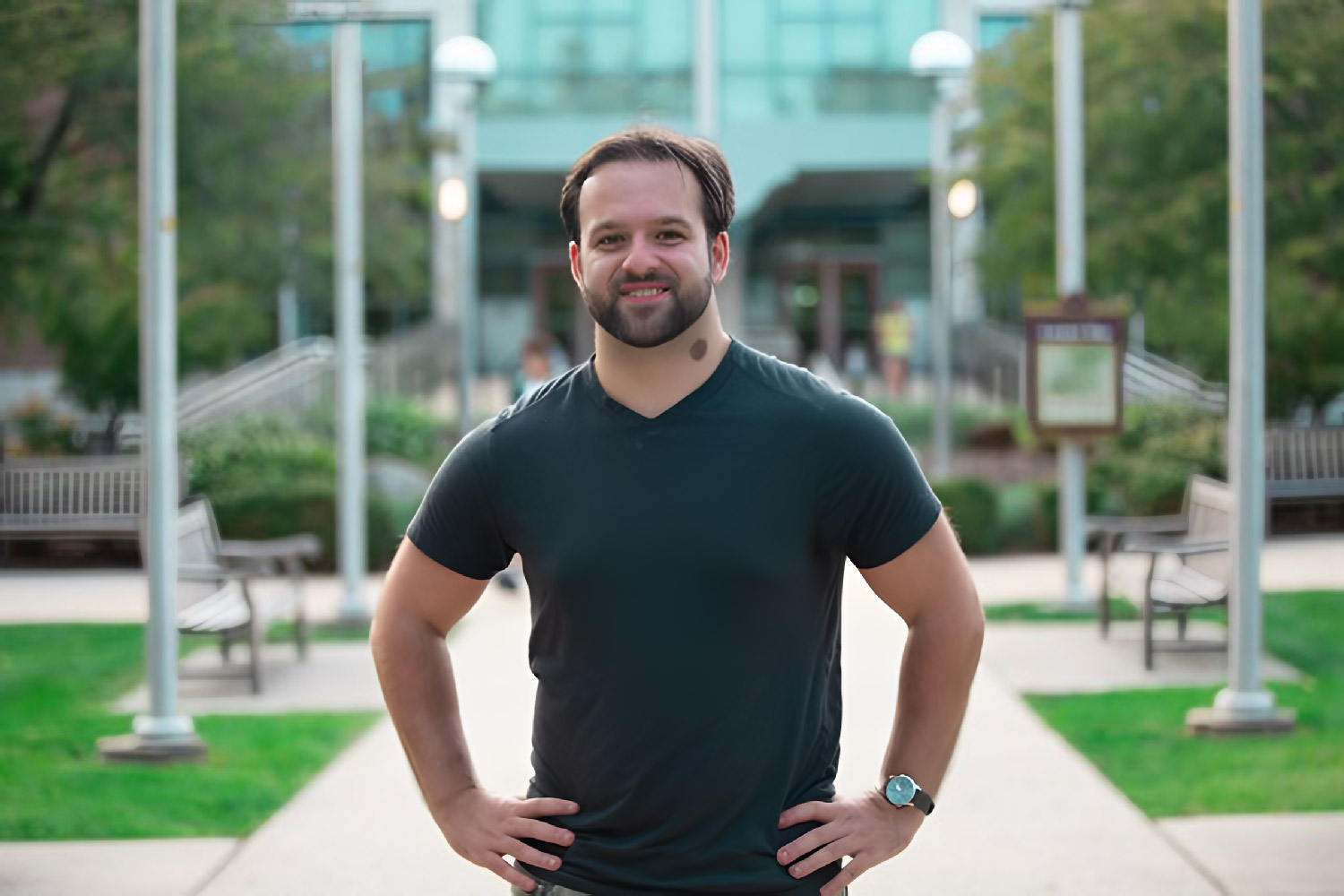 Cody Weider of Lehigh County on the campus of Kutztown University