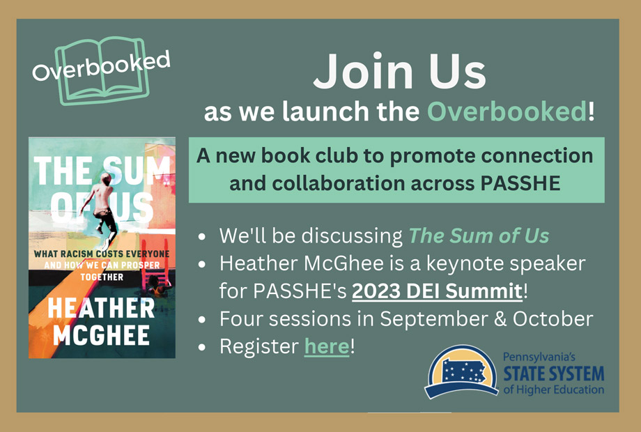 Overbooked book club event featuring keynote speaker Heather McGhee about her book, The Sum of Us