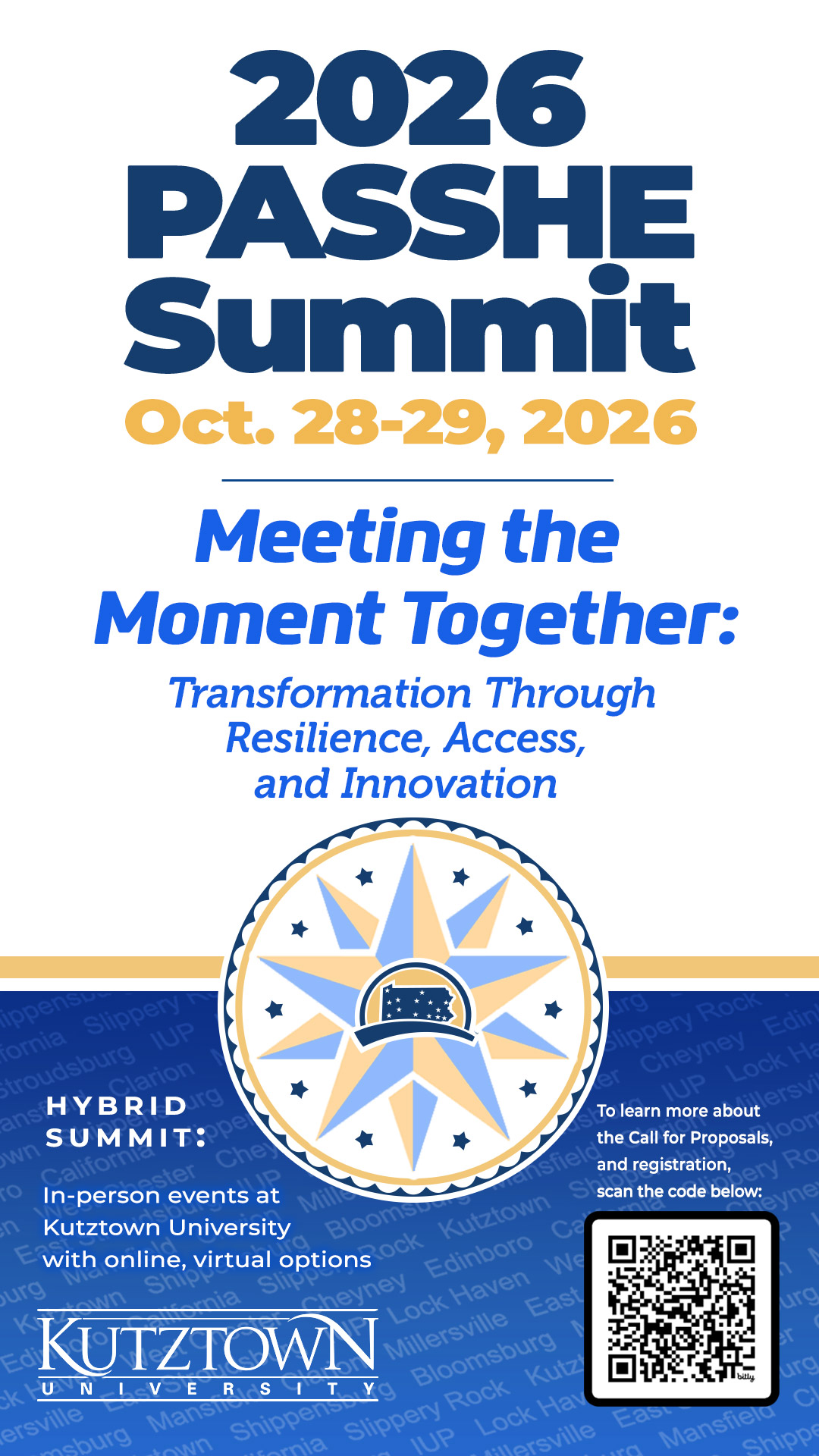 2026 PASSHE Summit social media vertical banner graphic