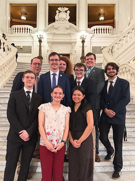 Tevon Kerr-Baker at the Pennsylvania State Capitol with his fellow Student Government Association colleagues