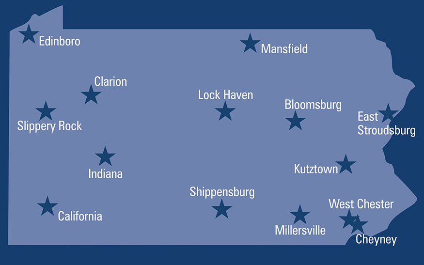 PASSHE universities map